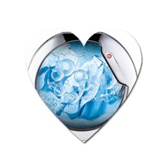 Silver Framed Washing Machine Animated Heart Magnet