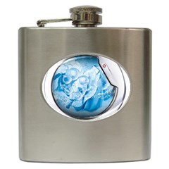 Silver Framed Washing Machine Animated Hip Flask (6 Oz) by Jancukart