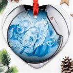 Silver Framed Washing Machine Animated Heart Ornament (Two Sides) Front