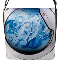 Silver Framed Washing Machine Animated Flap Closure Messenger Bag (s) by Jancukart