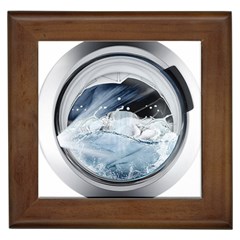 Gray Washing Machine Illustration Framed Tile by Jancukart