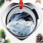 Gray Washing Machine Illustration Ornament (Heart) Front