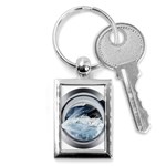 Gray Washing Machine Illustration Key Chain (Rectangle) Front