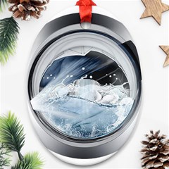 Gray Washing Machine Illustration Oval Ornament (two Sides)