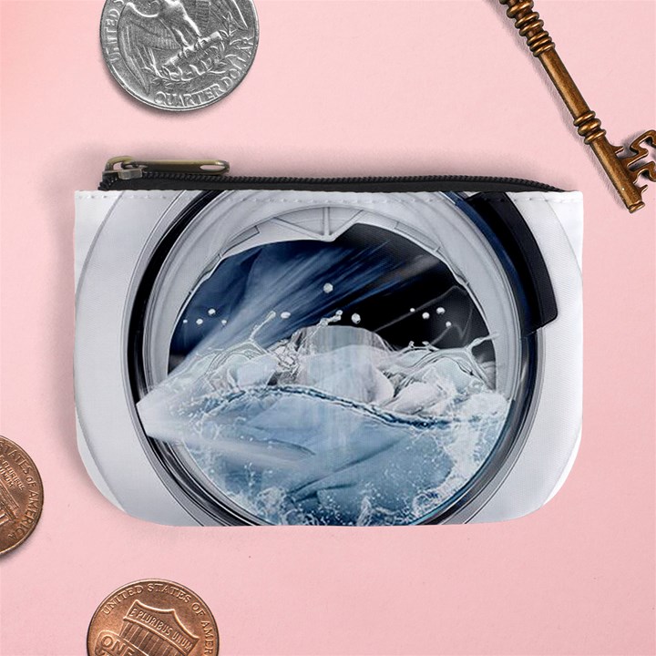 Gray Washing Machine Illustration Mini Coin Purse