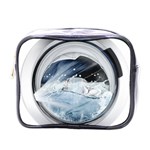 Gray Washing Machine Illustration Mini Toiletries Bag (One Side) Front