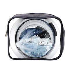 Gray Washing Machine Illustration Mini Toiletries Bag (two Sides)