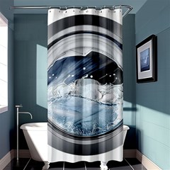 Gray Washing Machine Illustration Shower Curtain 36  X 72  (stall) 