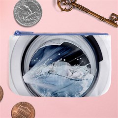 Gray Washing Machine Illustration Large Coin Purse by Jancukart