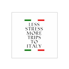 Less Stress More Trips To Italy Satin Bandana Scarf 22  X 22  by ConteMonfrey