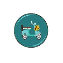 Blue Vespa Taking Flowers To You  Hat Clip Ball Marker (4 Pack) by ConteMonfrey