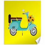 Blue Vespa Taking Flowers To You  Canvas 8  x 10  8.15 x9.66  Canvas - 1