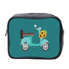 Blue Vespa Taking Flowers To You  Mini Toiletries Bag (two Sides) by ConteMonfrey