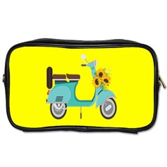 Blue Vespa Taking Flowers To You  Toiletries Bag (one Side) by ConteMonfrey