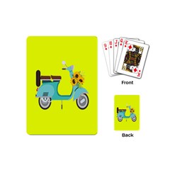 Blue Vespa Taking Flowers To You  Playing Cards Single Design (Mini)