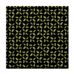 Leaves Motif Random Print Pattern Tile Coaster by dflcprintsclothing