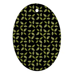 Leaves Motif Random Print Pattern Ornament (oval)