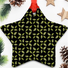 Leaves Motif Random Print Pattern Ornament (star)