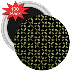 Leaves Motif Random Print Pattern 3  Magnets (100 Pack) by dflcprintsclothing