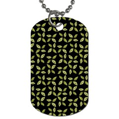 Leaves Motif Random Print Pattern Dog Tag (one Side)