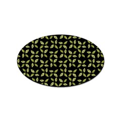 Leaves Motif Random Print Pattern Sticker Oval (10 Pack) by dflcprintsclothing