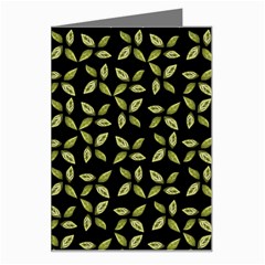 Leaves Motif Random Print Pattern Greeting Card by dflcprintsclothing