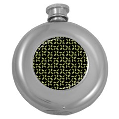 Leaves Motif Random Print Pattern Round Hip Flask (5 Oz) by dflcprintsclothing