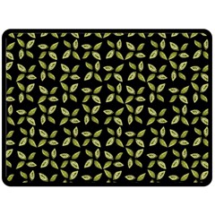 Leaves Motif Random Print Pattern Fleece Blanket (large)  by dflcprintsclothing