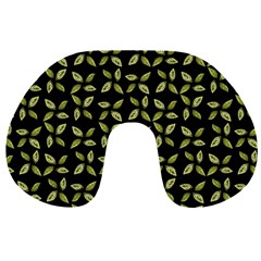 Leaves Motif Random Print Pattern Travel Neck Pillow