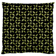 Leaves Motif Random Print Pattern Large Flano Cushion Case (one Side)