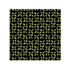 Leaves Motif Random Print Pattern Square Satin Scarf (30  X 30 )