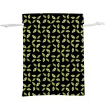 Leaves Motif Random Print Pattern Lightweight Drawstring Pouch (XL) Front