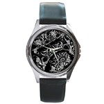 Skeletal Fractals Round Metal Watch Front