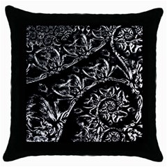 Skeletal Fractals Throw Pillow Case (black) by MRNStudios