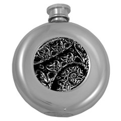 Skeletal Fractals Round Hip Flask (5 Oz) by MRNStudios