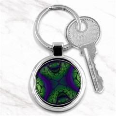 Abstract Fractal Art Pattern Key Chain (round) by Ravend