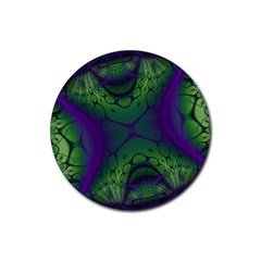 Abstract Fractal Art Pattern Rubber Round Coaster (4 Pack) by Ravend