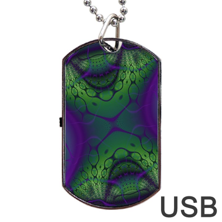 Abstract Fractal Art Pattern Dog Tag USB Flash (Two Sides)