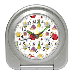 Cute Cartoon Insects Seamless Background Travel Alarm Clock