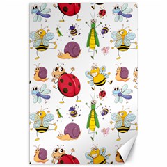 Cute Cartoon Insects Seamless Background Canvas 24  X 36 