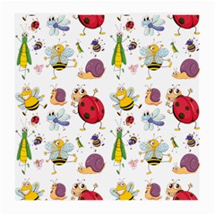 Cute Cartoon Insects Seamless Background Medium Glasses Cloth (2 Sides) by Jancukart