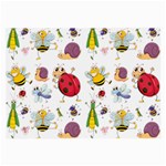 Cute Cartoon Insects Seamless Background Large Glasses Cloth (2 Sides) Front