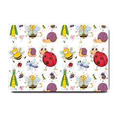 Cute Cartoon Insects Seamless Background Small Doormat