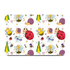 Cute Cartoon Insects Seamless Background Plate Mats by Jancukart