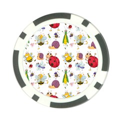 Cute Cartoon Insects Seamless Background Poker Chip Card Guard by Jancukart