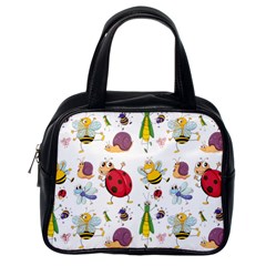 Cute Cartoon Insects Seamless Background Classic Handbag (one Side) by Jancukart