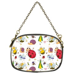 Cute Cartoon Insects Seamless Background Chain Purse (one Side)