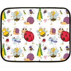 Cute Cartoon Insects Seamless Background Fleece Blanket (mini)