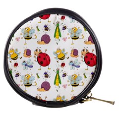 Cute Cartoon Insects Seamless Background Mini Makeup Bag