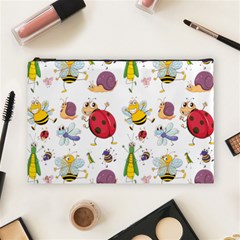 Cute Cartoon Insects Seamless Background Cosmetic Bag (large)